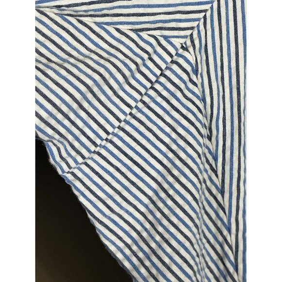 Lands End Pant Women 24W Blue Striped Slim Chino Ankle Neutral Preppy Retro 80s - Picture 7 of 13